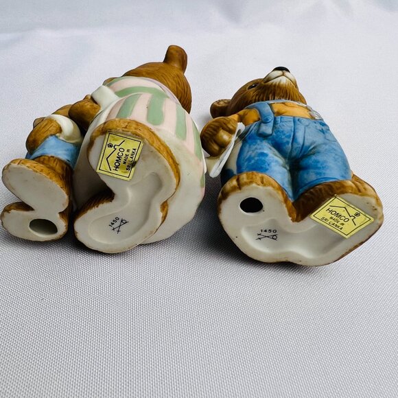 Lot 9 Homco Porcelain Family Bears Vintage Mama Papa 1406 1413 1444 1450 1462 - Picture 11 of 12